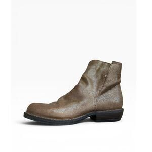 Fiorentini+Baker Bronze Pebbled Leather Ankle Boot Size 37